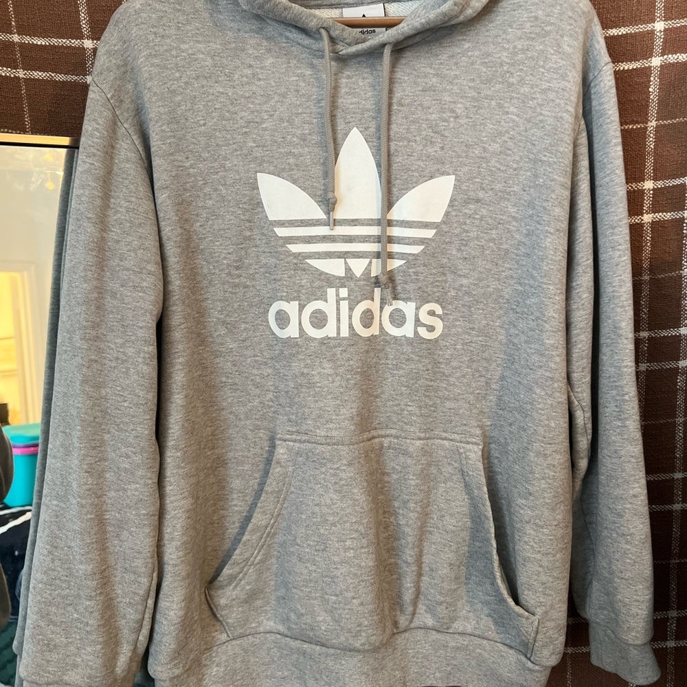 Adidas hoodie Grey mens XL